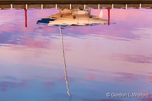 High 'n Dry Reflection_15810.jpg - Sailboat on a dock at sunrise photographed at Ottawa, Ontario - the capital of Canada.